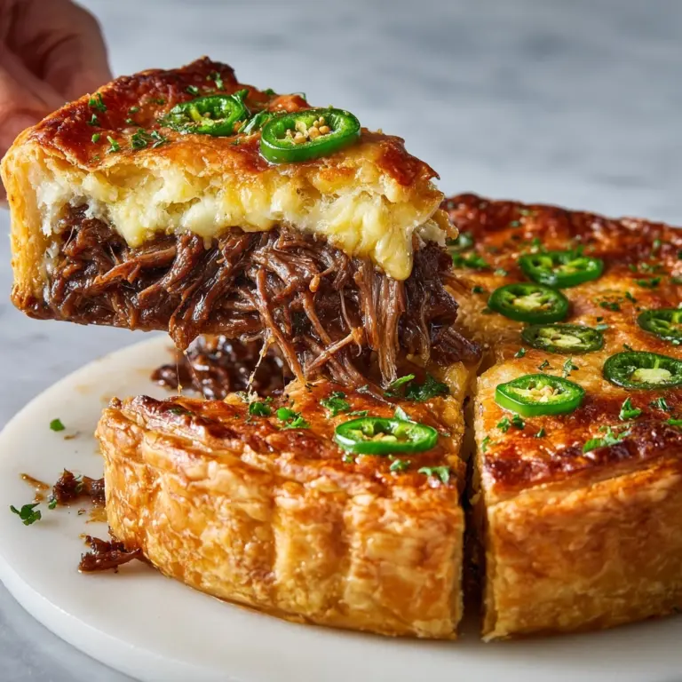 Spicy Jalapeno and Cheese Beef Pie with Leftover Brisket Recipe