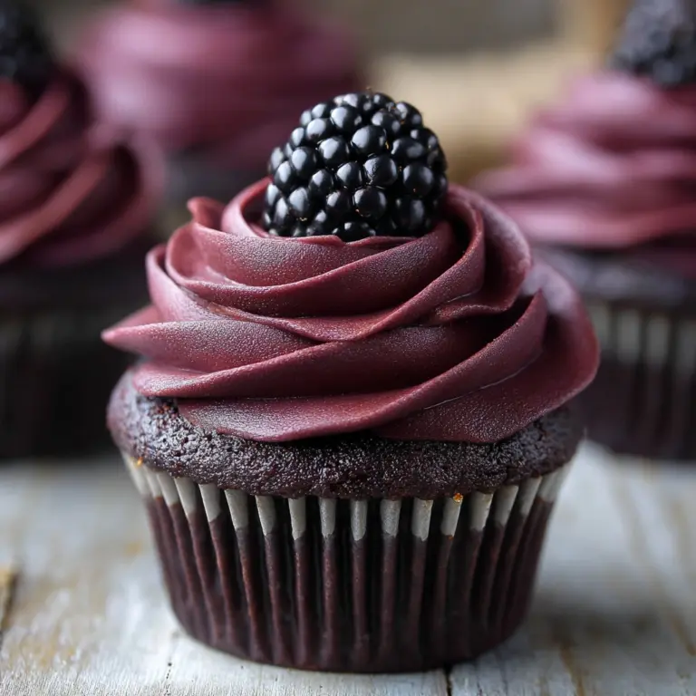 Dark Chocolate Blackberry Cupcakes Recipe