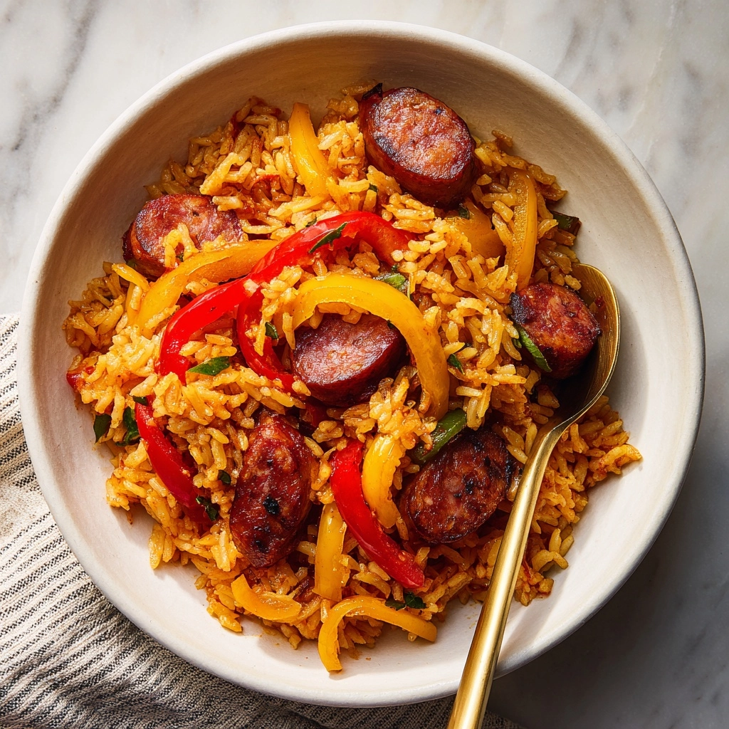 Smoked Sausage and Peppers with Rice Recipe - Recipe Image