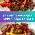 Sausage, Onion, Bell Peppers & Tomatoes over Rice Recipe