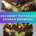 Pistachio Kunafa Brownies Recipe