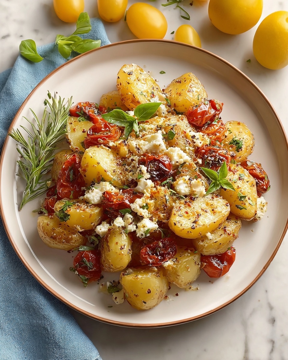 Baked Feta Potatoes: Crispy, Cheesy Perfection Recipe - Recipe Image