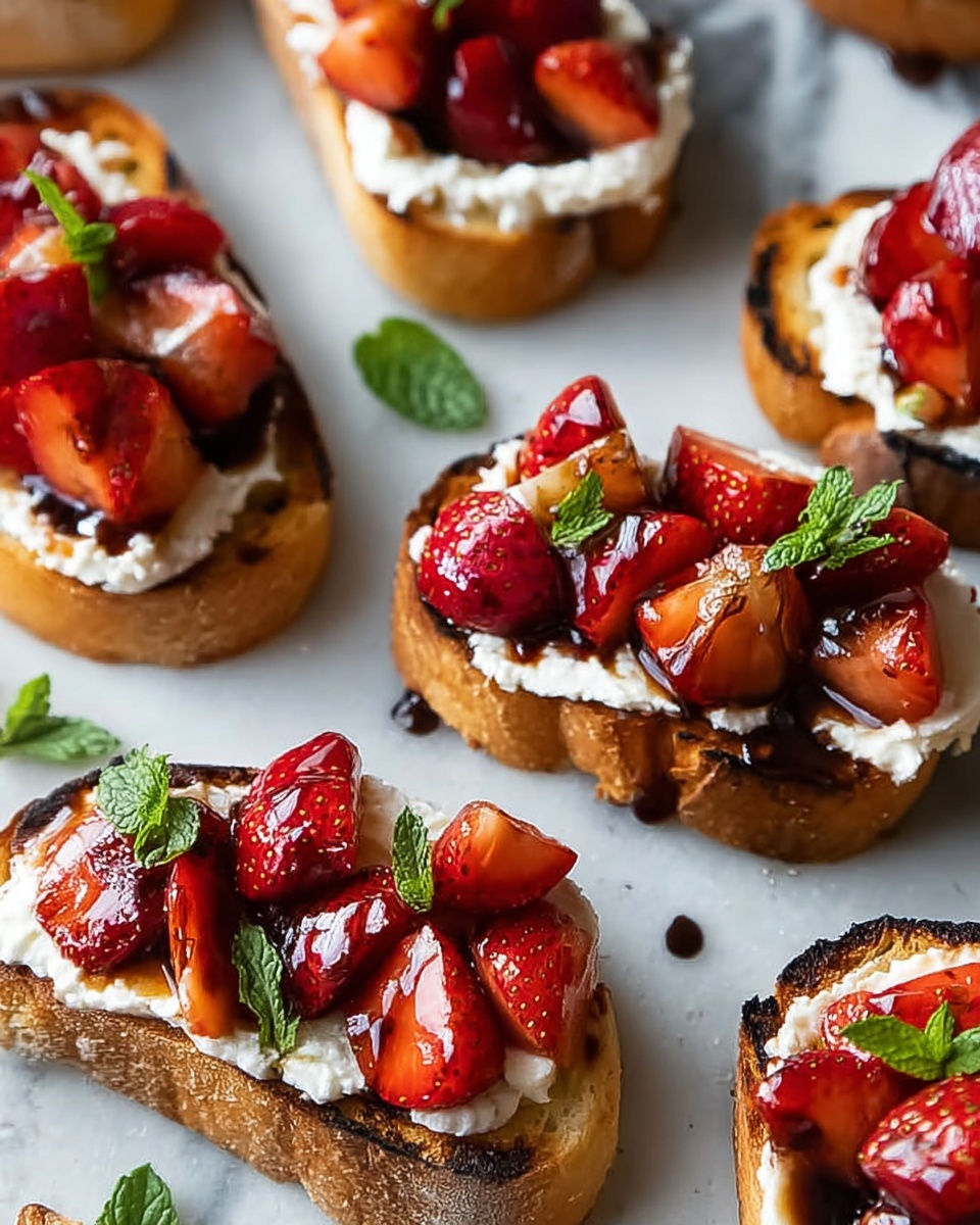 Balsamic Strawberries Crostini with Ricotta Recipe - Recipe Image