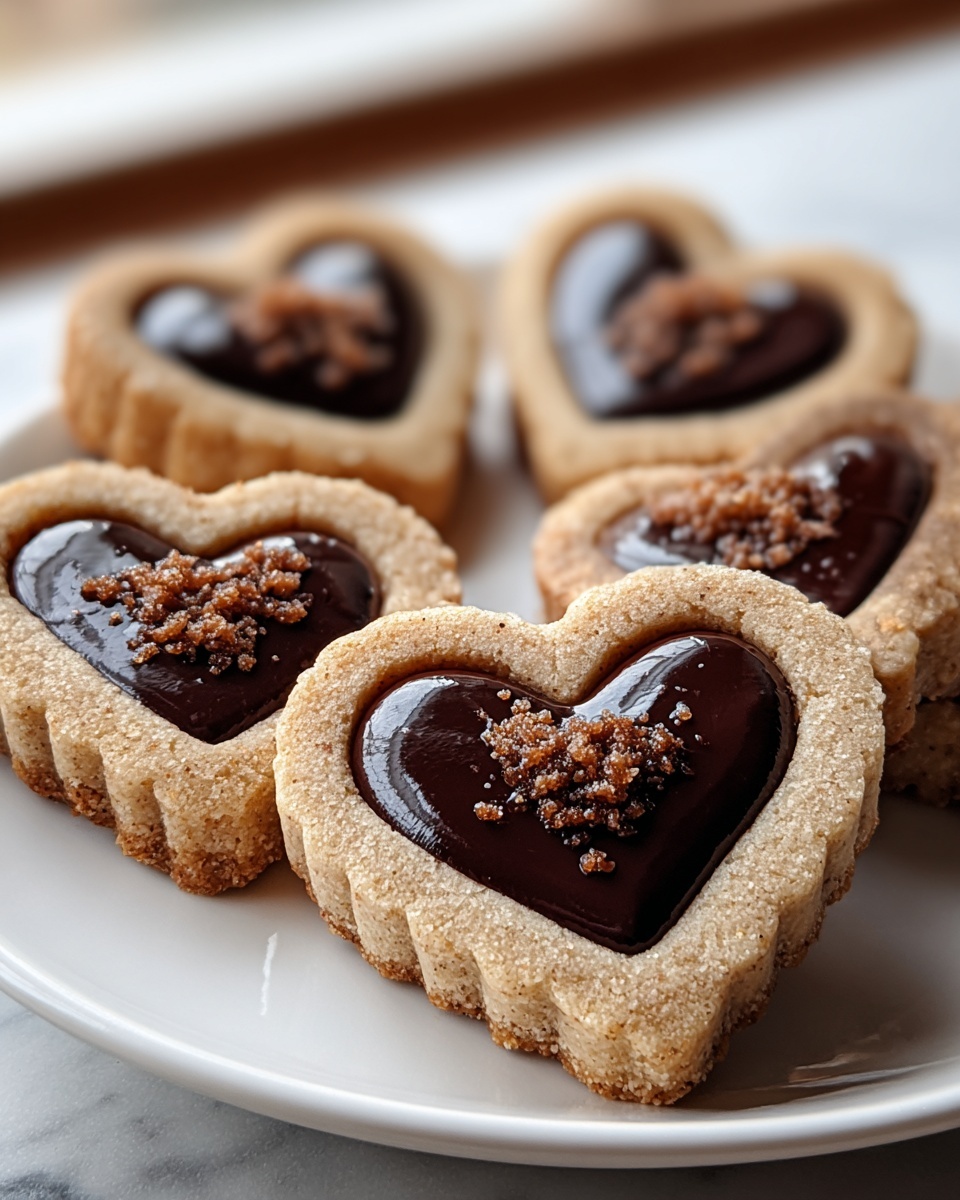 Heart Shaped Chocolate Thumbprint Cookies Recipe - Recipe Image