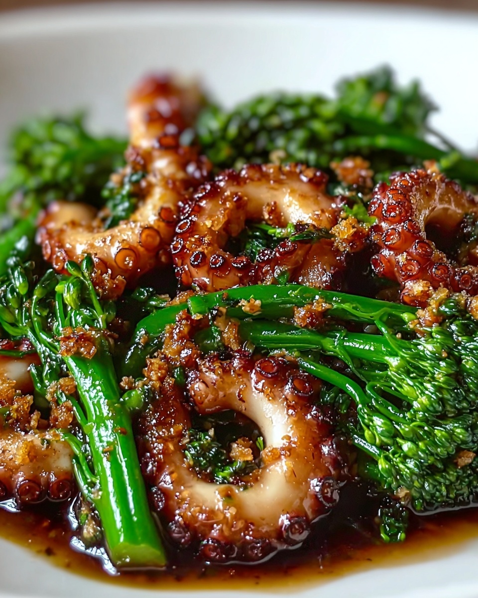 Citrus-Spiced Baby Octopus with Crunchy Broccolini Recipe - Recipe Image