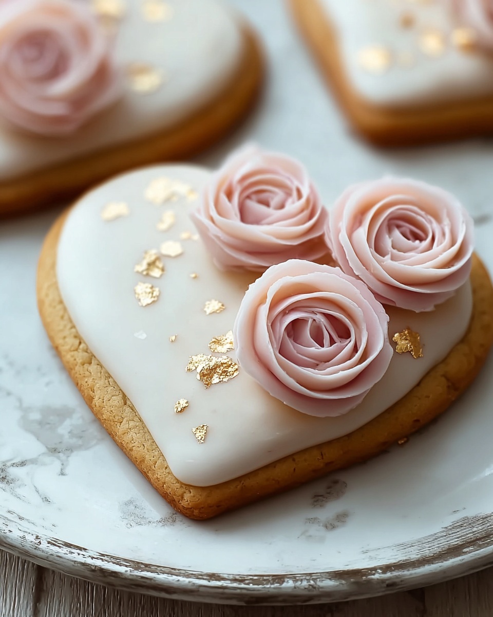 Heart-Shaped Sugar Cookies with Buttercream Roses Recipe - Recipe Image