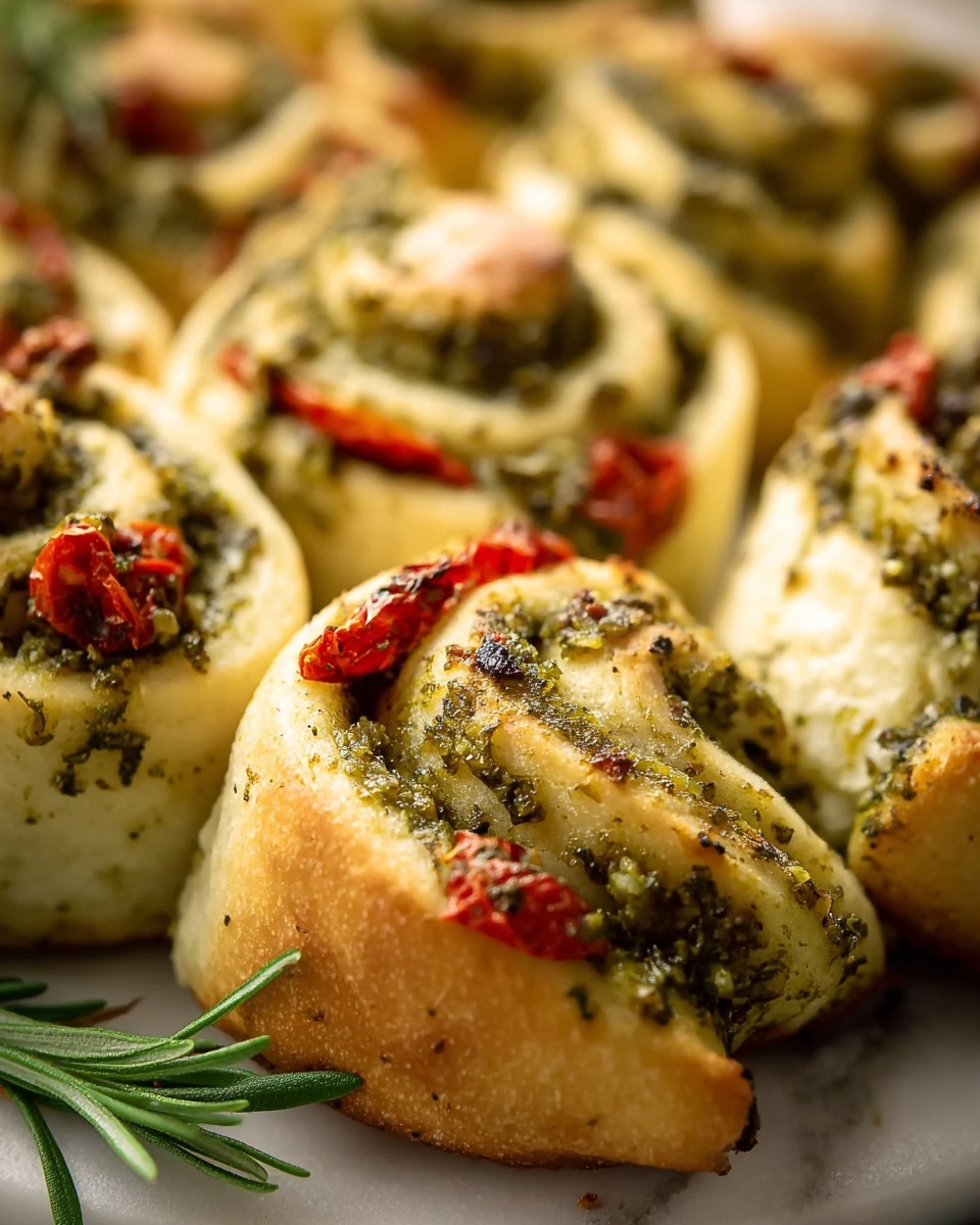 Festive Pesto Crescent Rolls with Mozzarella and Parmesan Recipe - Recipe Image