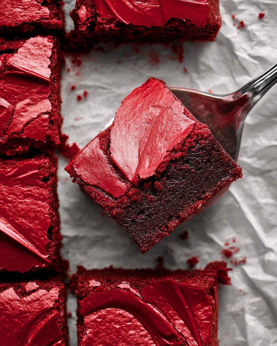 Red Velvet Cream Cheese Swirled Brownies Recipe - Recipe Image