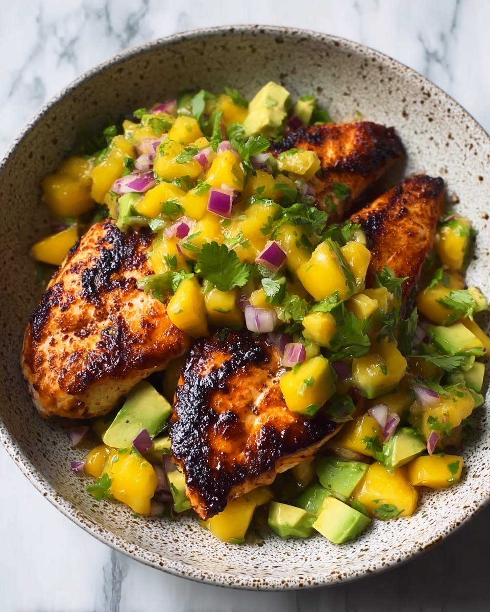 BBQ Salmon with Mango Avocado Salsa Recipe - Recipe Image
