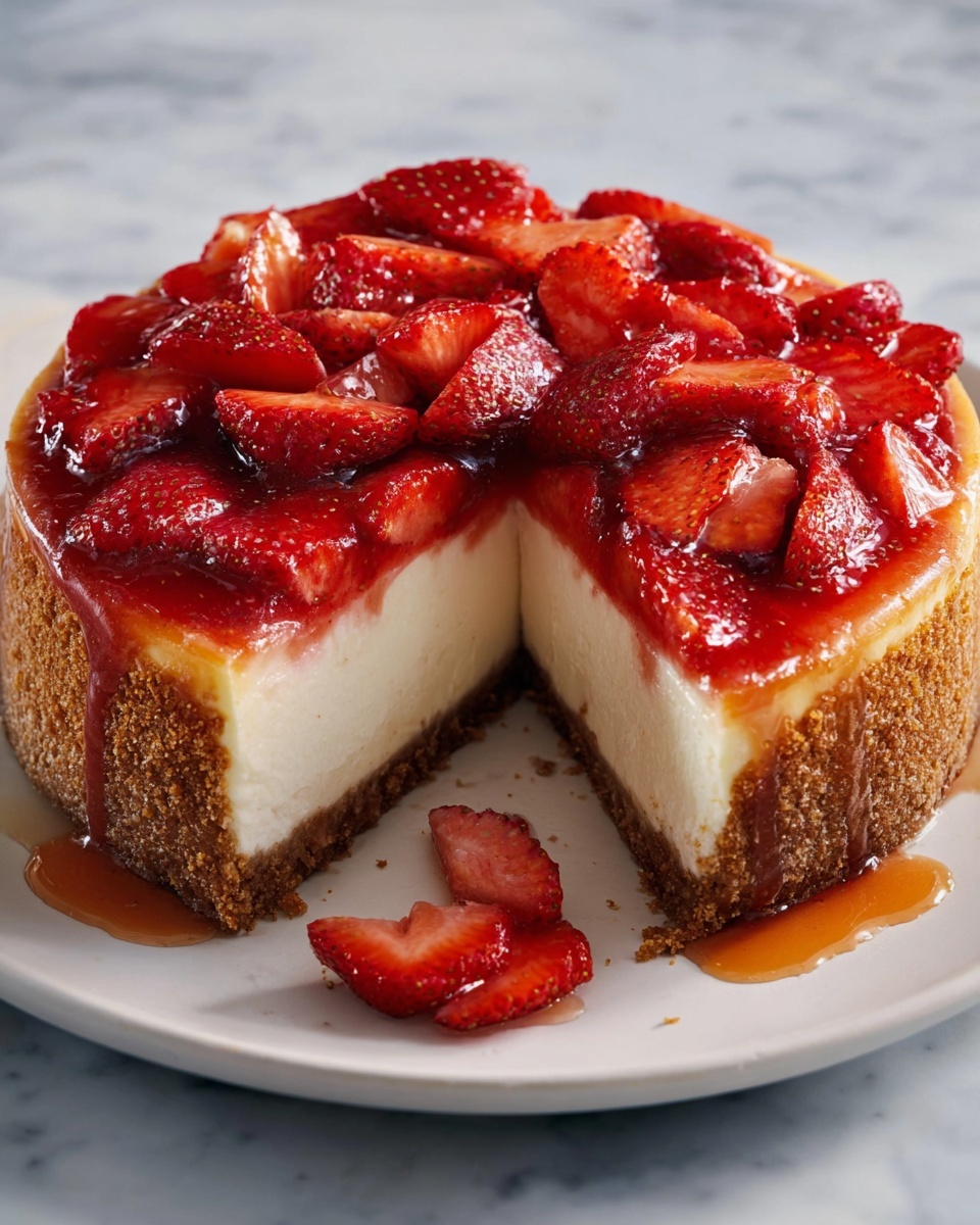 Next Level Baked Strawberry Cheesecake Recipe - Recipe Image