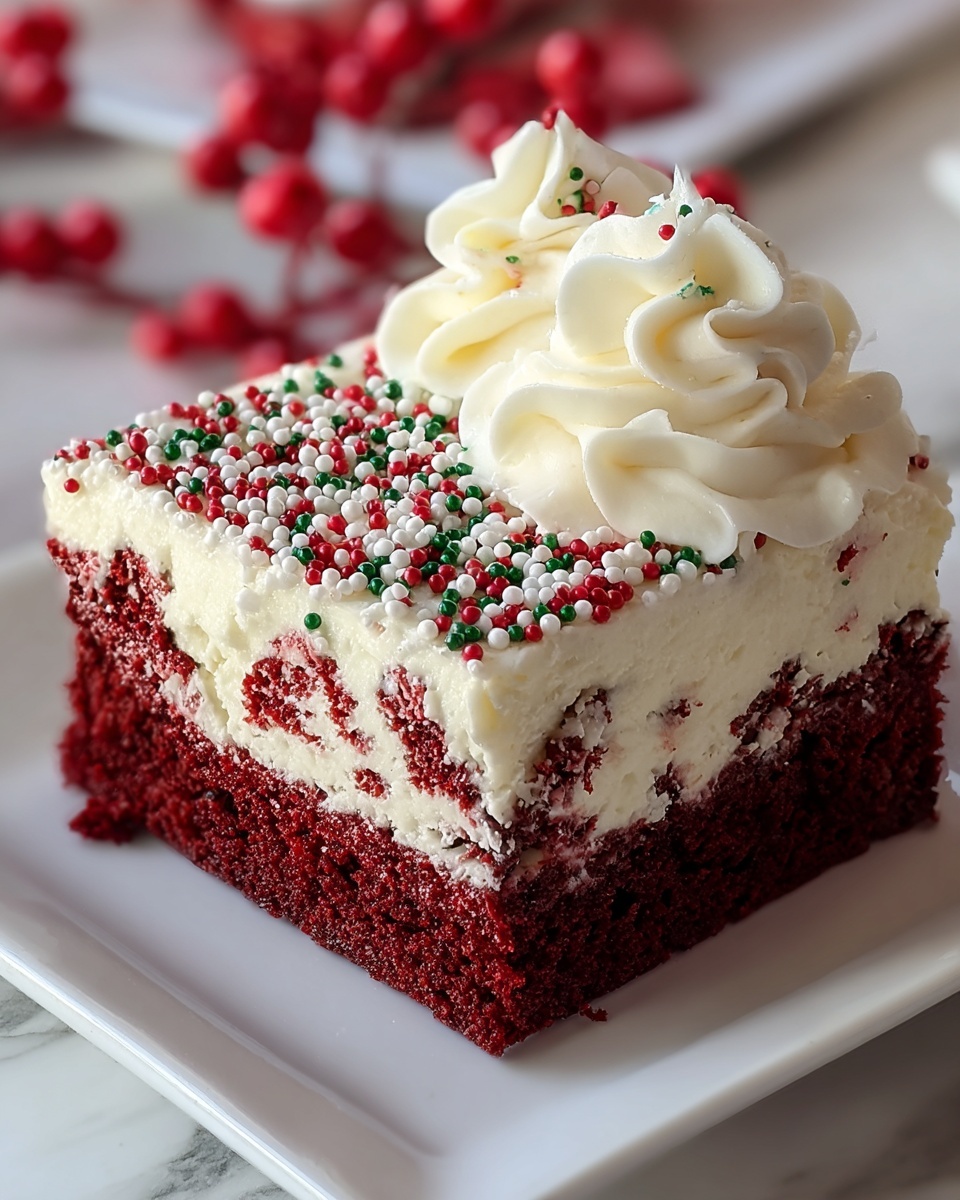 Christmas Red Velvet Poke Cake Recipe - Recipe Image