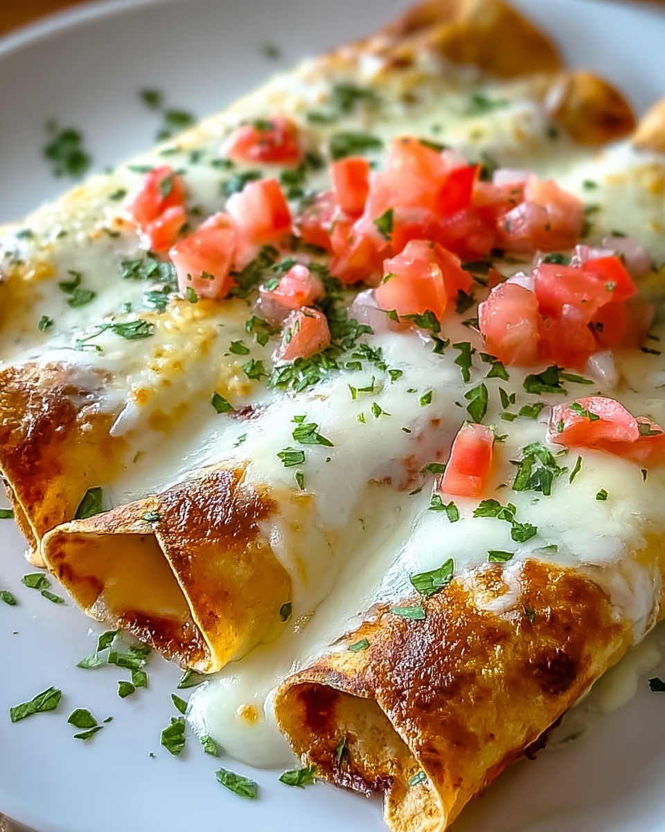 Chicken Enchiladas with Creamy Sour Cream White Sauce Recipe - Recipe Image