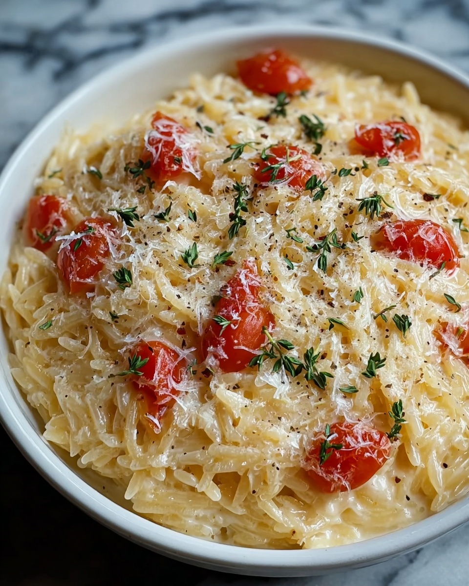 Creamy Garlic Parmesan Orzo Recipe - Recipe Image