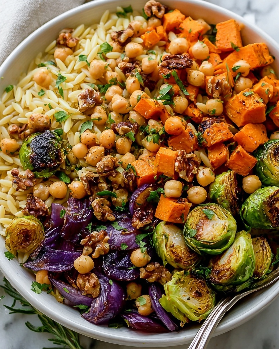 Vegan Roasted Veggie Orzo Salad Recipe - Recipe Image