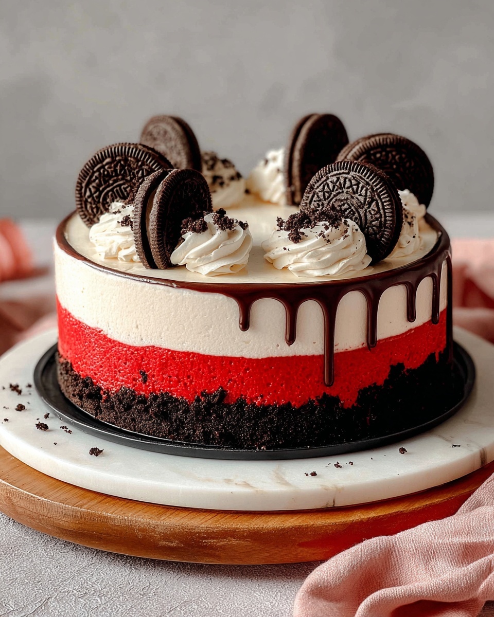 Red Velvet Oreo Cheesecake Recipe - Recipe Image