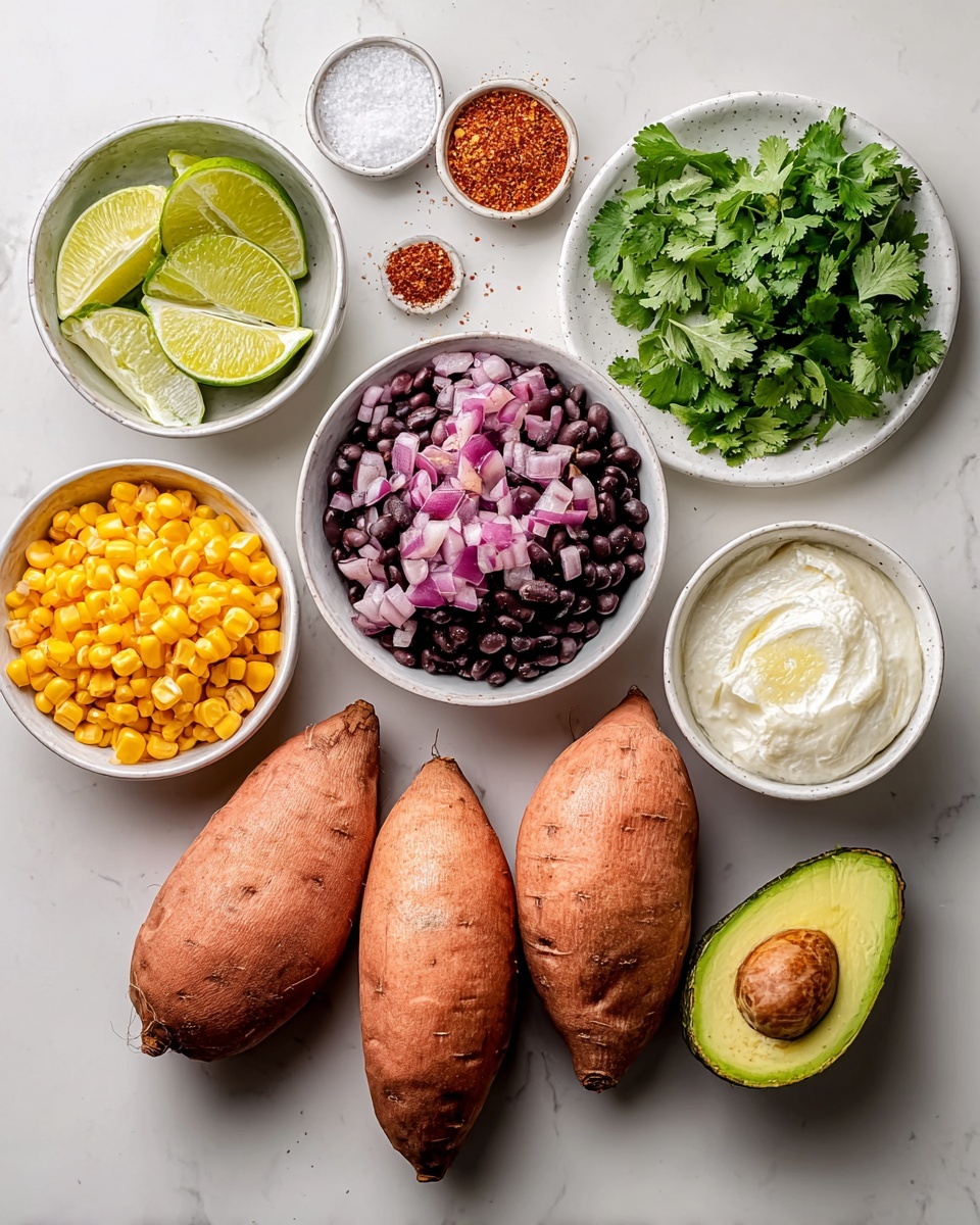 Stuffed Sweet Potatoes with Black Beans, Corn, and Avocado Recipe - Recipe Image