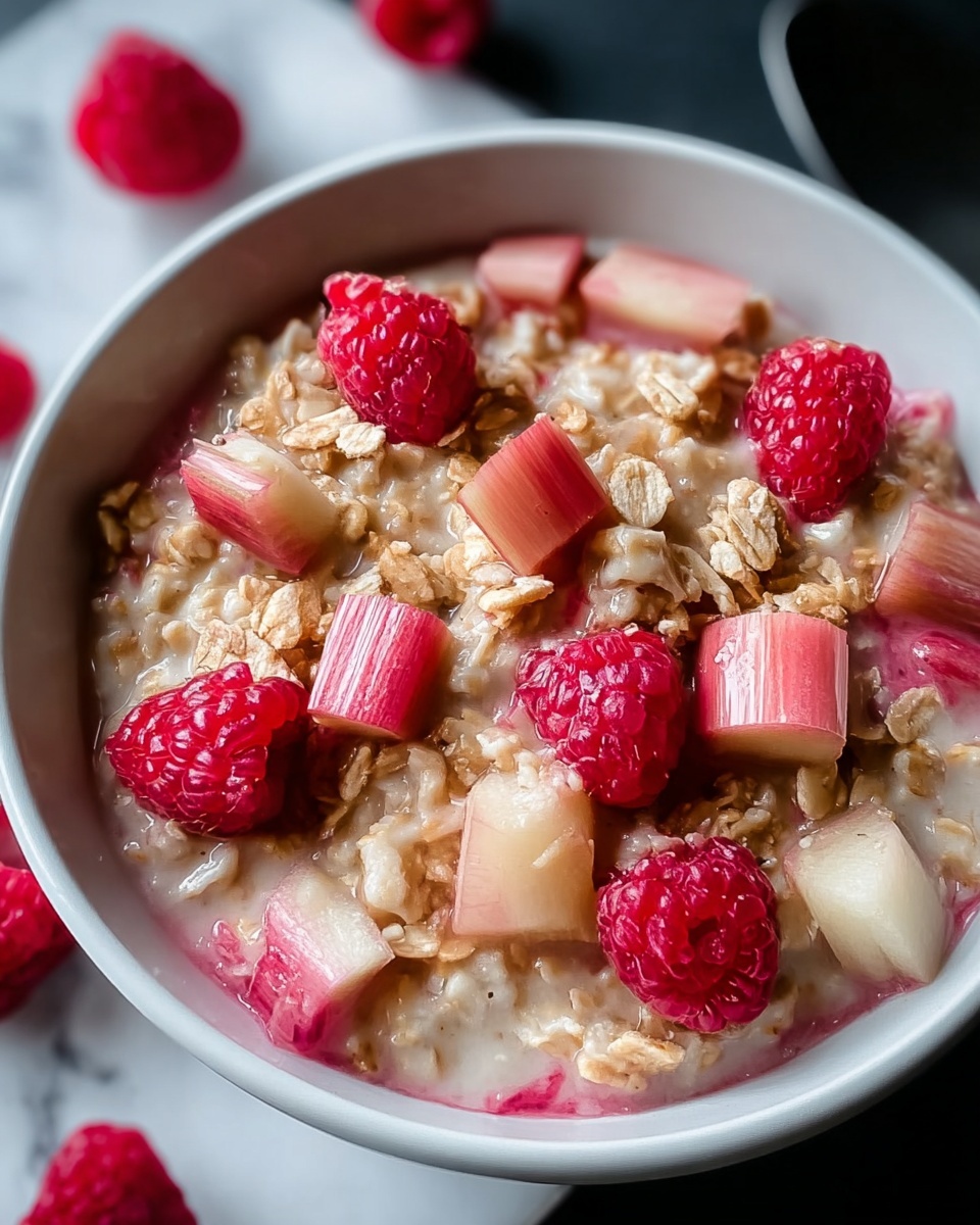 Sweet Maple Rhubarb Oatmeal Recipe - Recipe Image