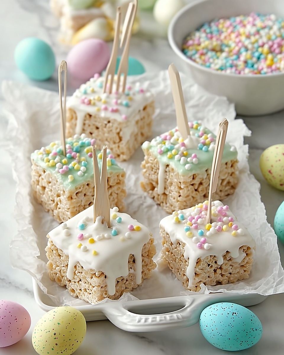 Chocolate-Dipped Easter Rice Krispie Treats Recipe - Recipe Image