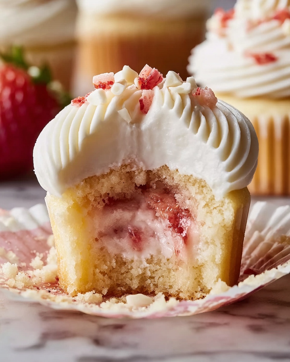 White Chocolate Strawberry Cupcakes Recipe - Recipe Image