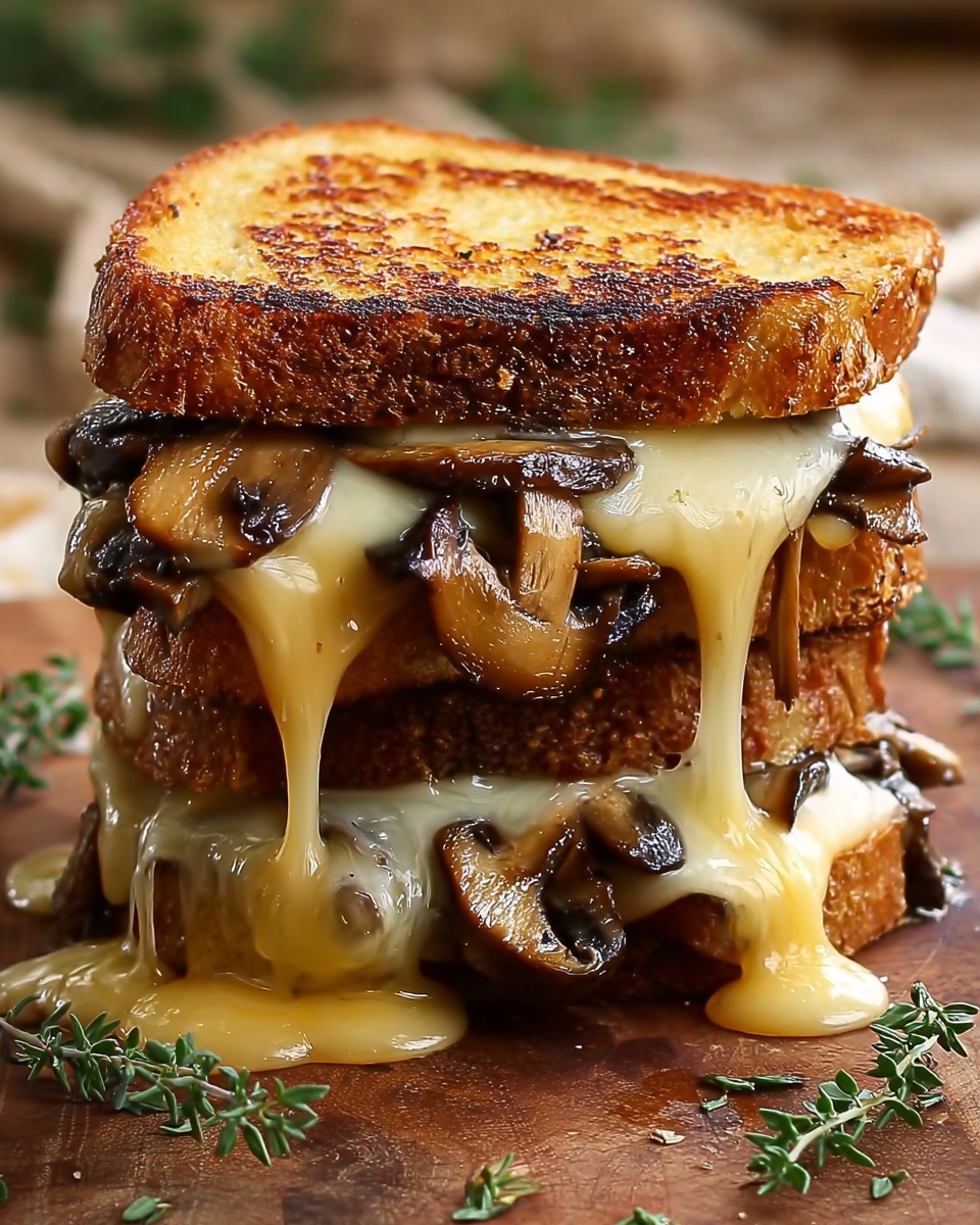 Grilled Cheese with Gouda, Roasted Mushrooms, and Onions Recipe - Recipe Image