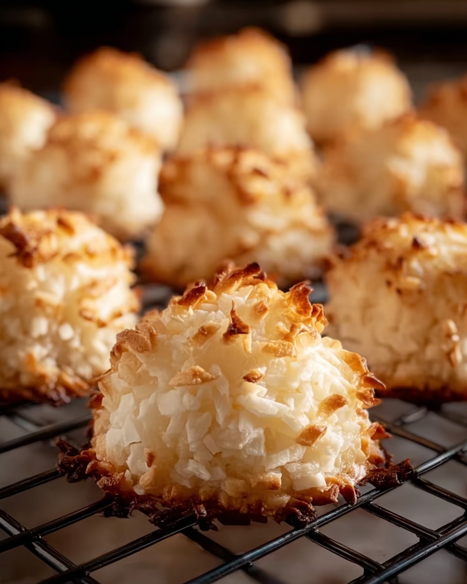 Coconut Macaroons with Chocolate Drizzle Recipe - Recipe Image