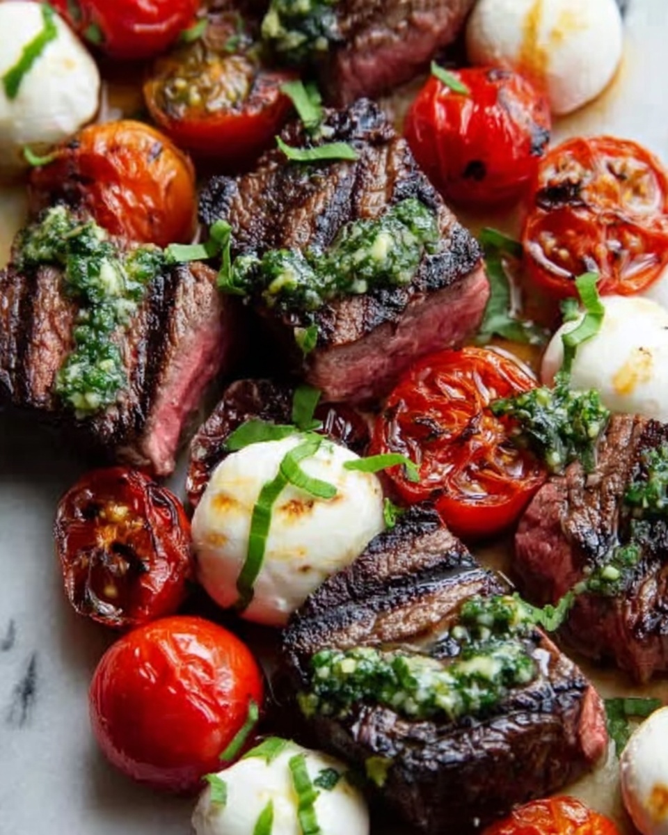 Grilled Balsamic Flank Steak Caprese Recipe - Recipe Image