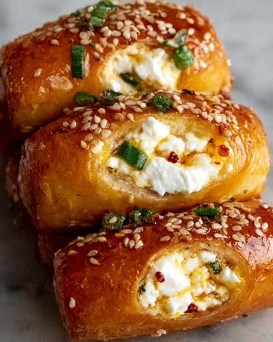 Oven Fried Feta Rolls with Chili Honey Recipe - Recipe Image