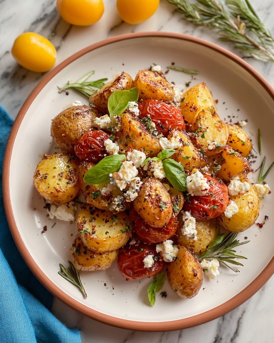 Baked Feta Potatoes: Crispy, Cheesy Perfection Recipe - Recipe Image