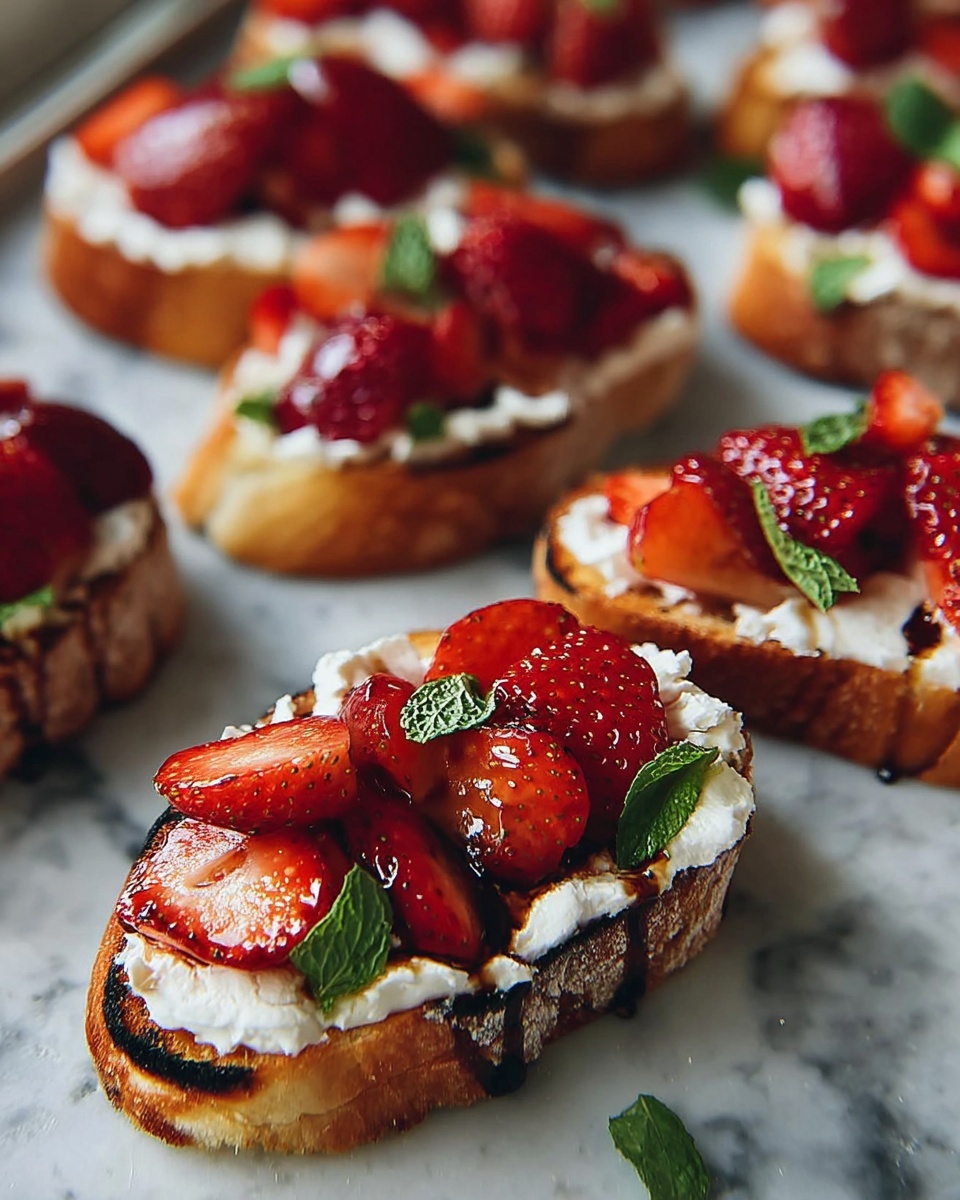 Balsamic Strawberries Crostini with Ricotta Recipe - Recipe Image