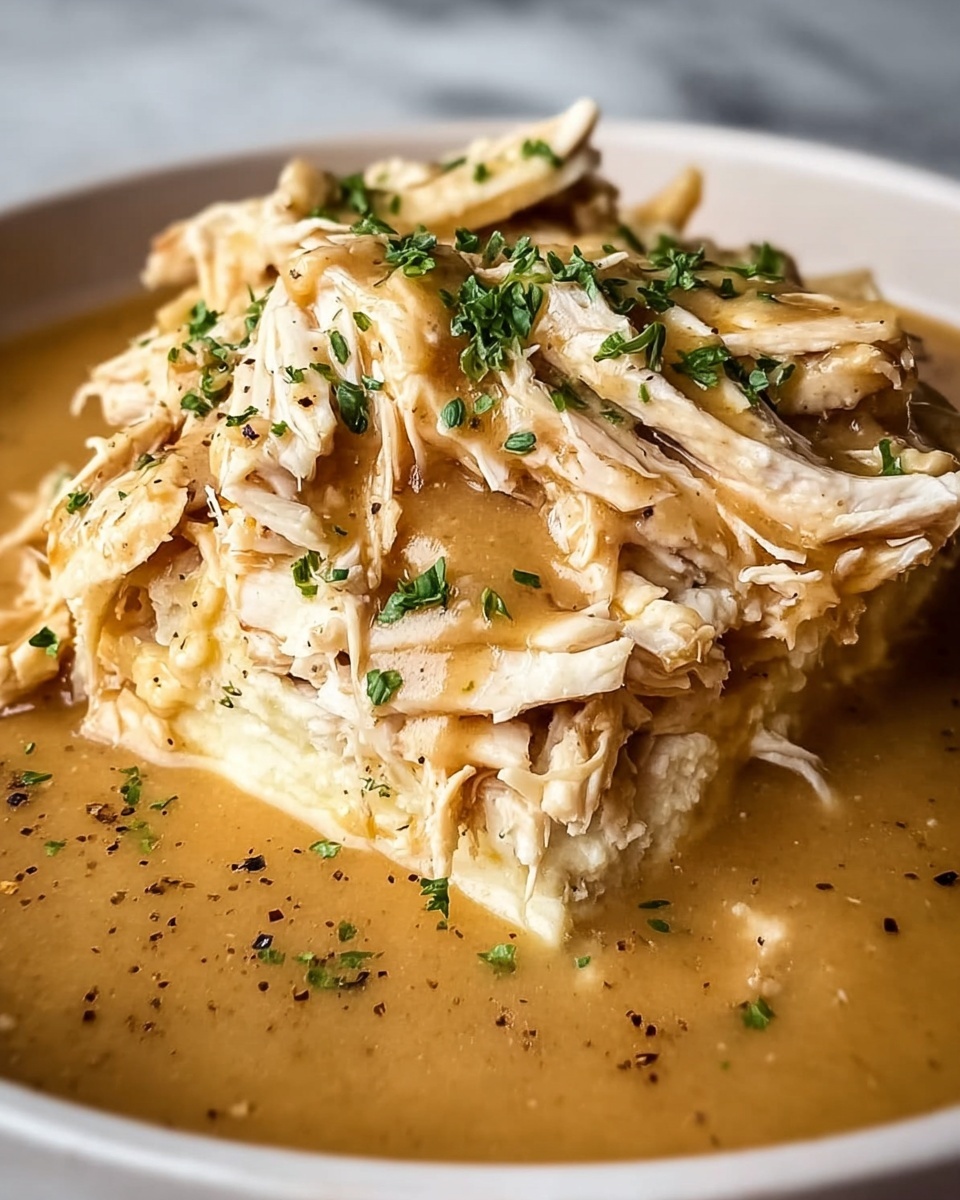 Shredded Chicken Gravy on Mashed Potatoes Recipe - Recipe Image