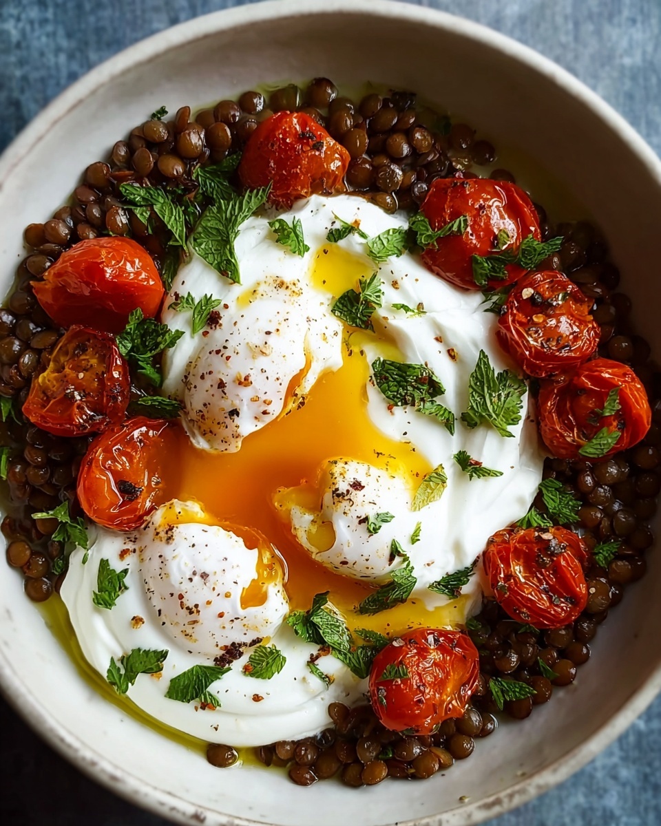 Mediterranean Braised Lentils with Poached Egg Recipe - Recipe Image