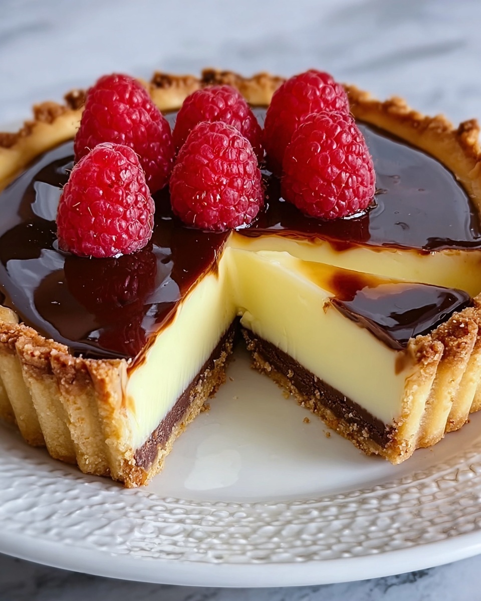 Cheesecake Tart with Berry and Chocolate Topping Recipe - Recipe Image