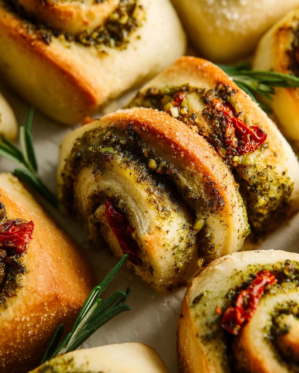 Festive Pesto Crescent Rolls with Mozzarella and Parmesan Recipe - Recipe Image