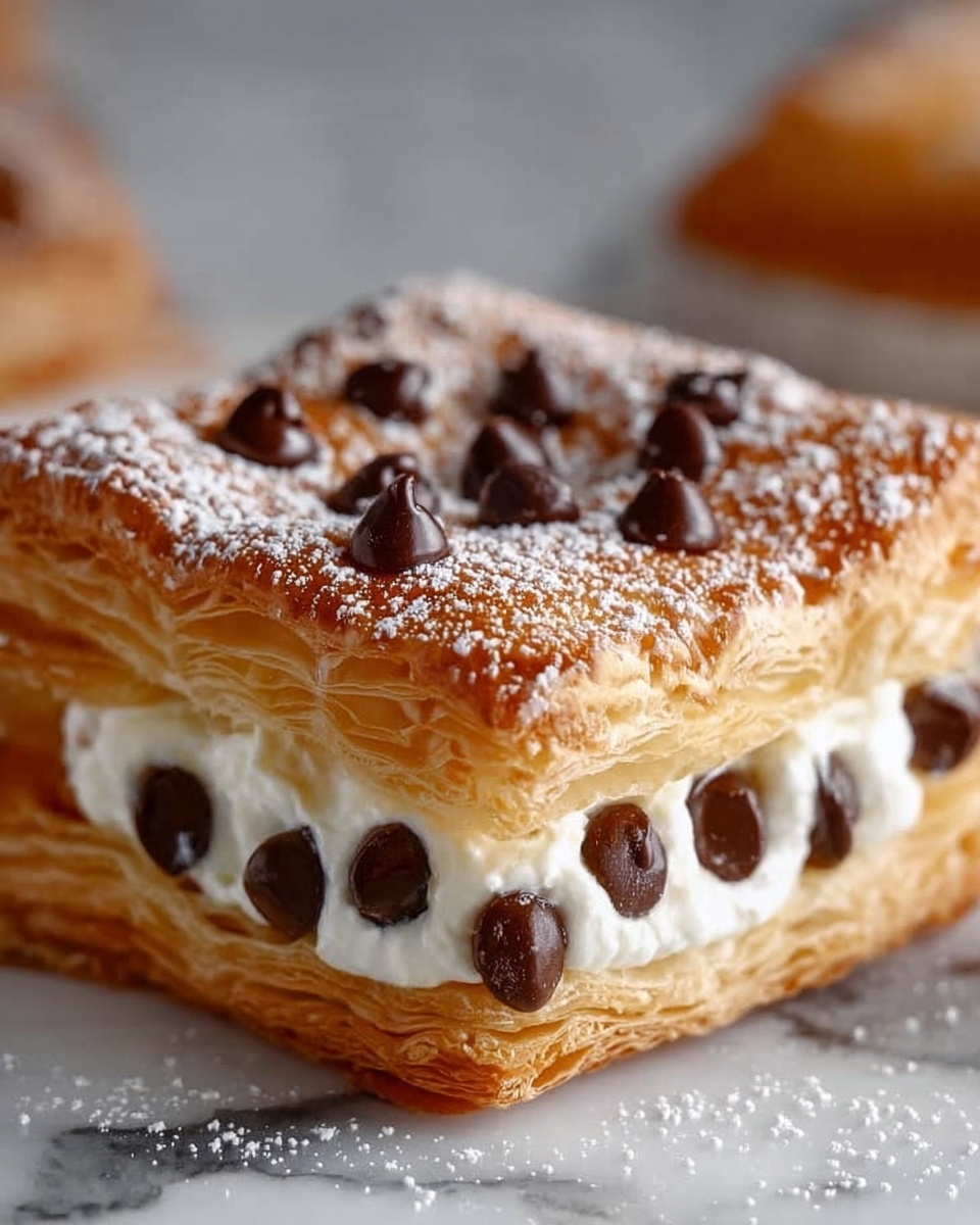 Ricotta Chocolate Chip Puff Pastry Squares Recipe - Recipe Image