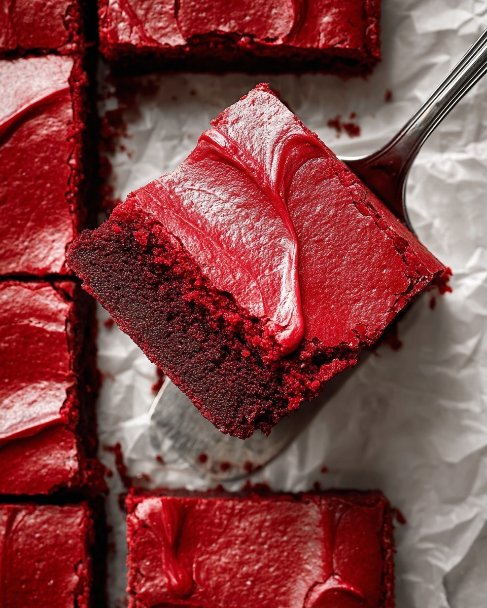 Red Velvet Cream Cheese Swirled Brownies Recipe - Recipe Image