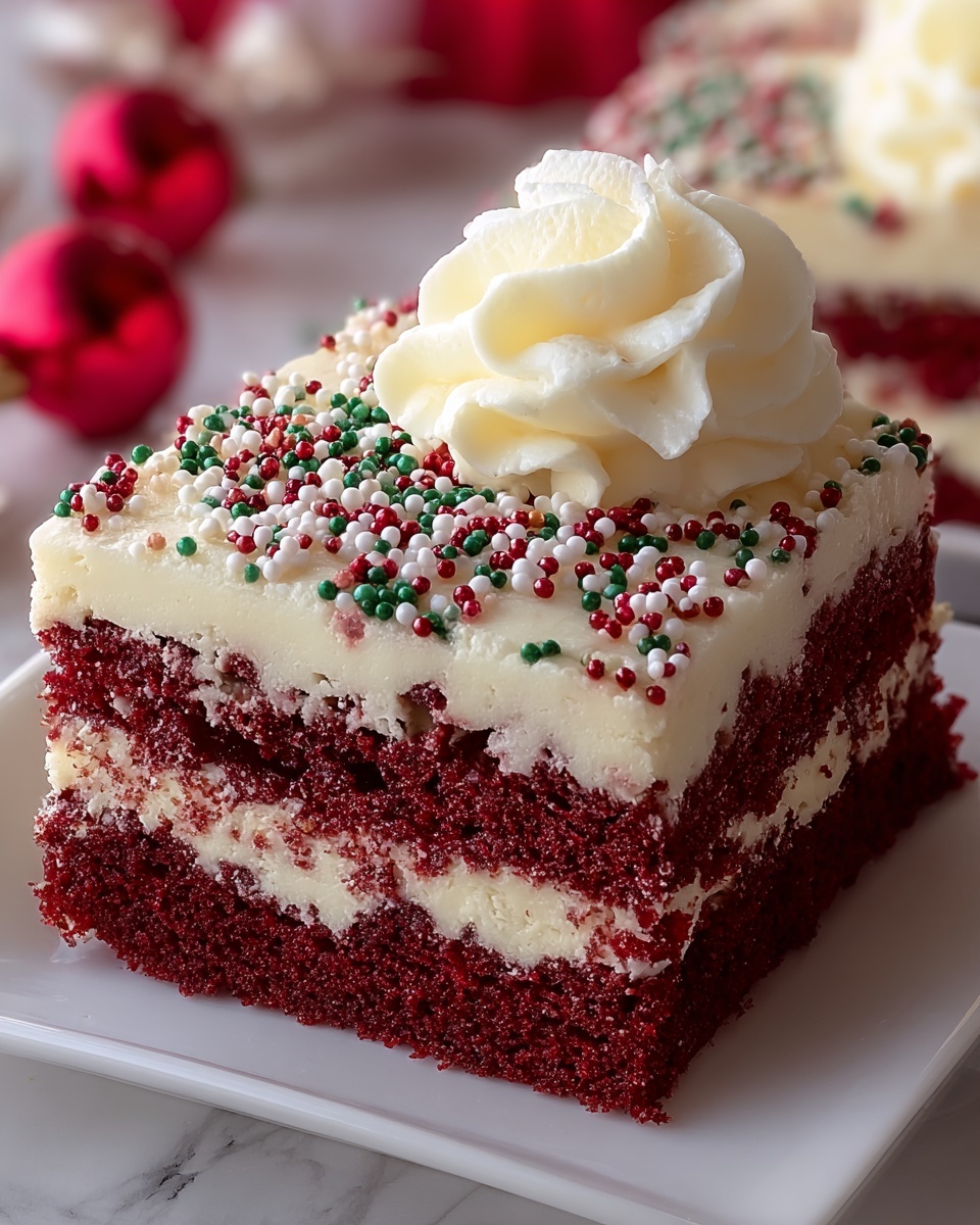 Christmas Red Velvet Poke Cake Recipe - Recipe Image