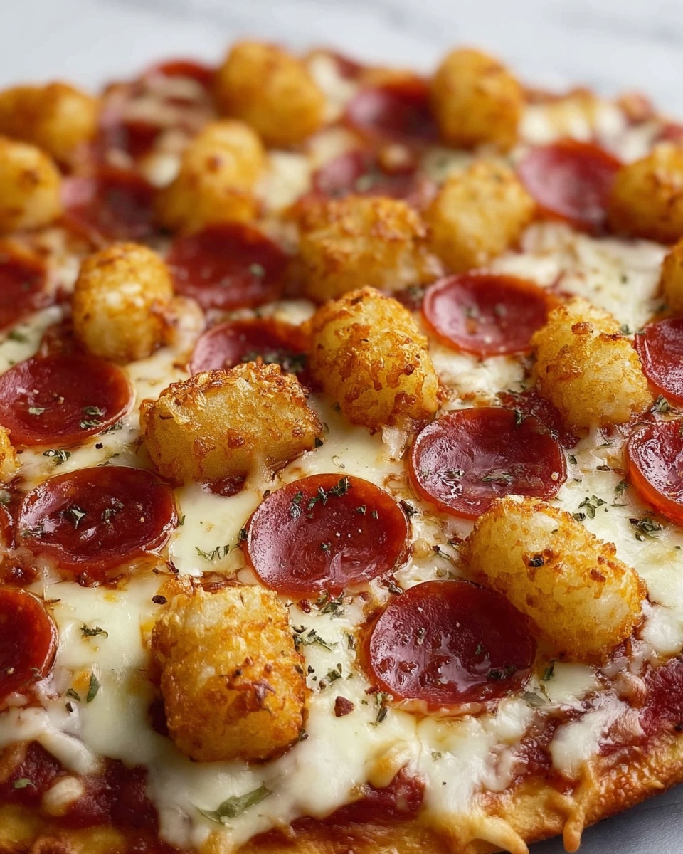Tater Tot Pizza Casserole Recipe - Recipe Image