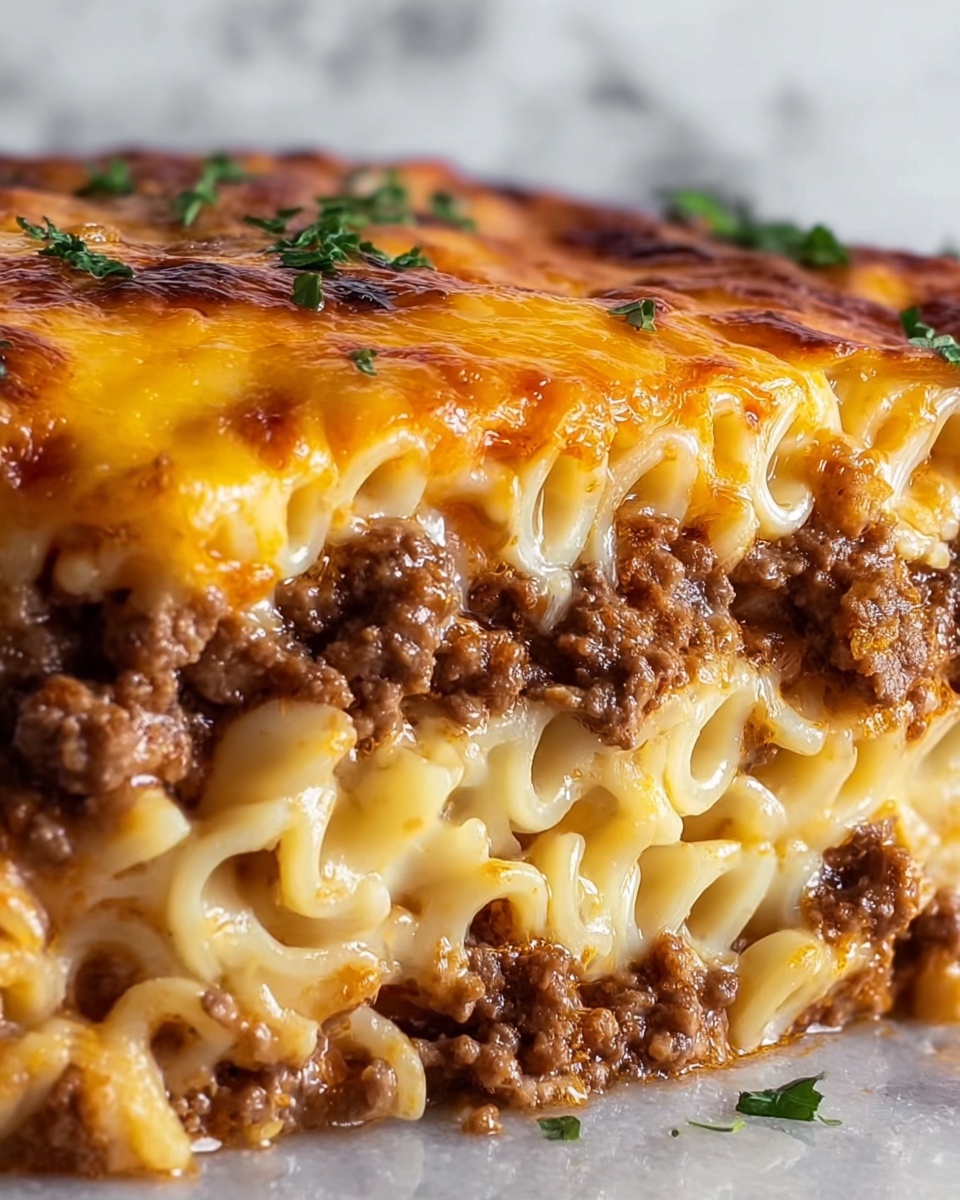 Mac and Cheese Meatloaf Casserole Recipe - Recipe Image