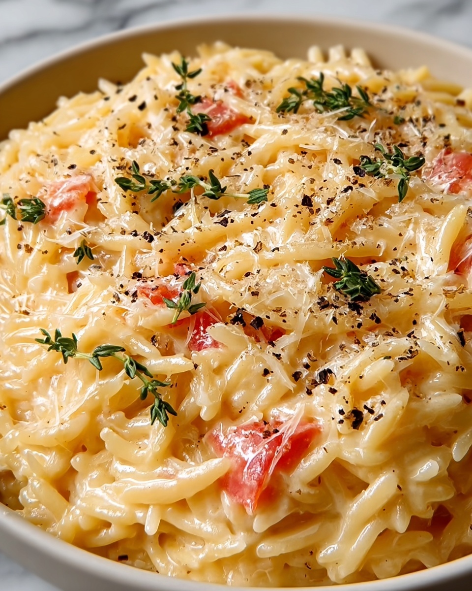 Creamy Garlic Parmesan Orzo Recipe - Recipe Image