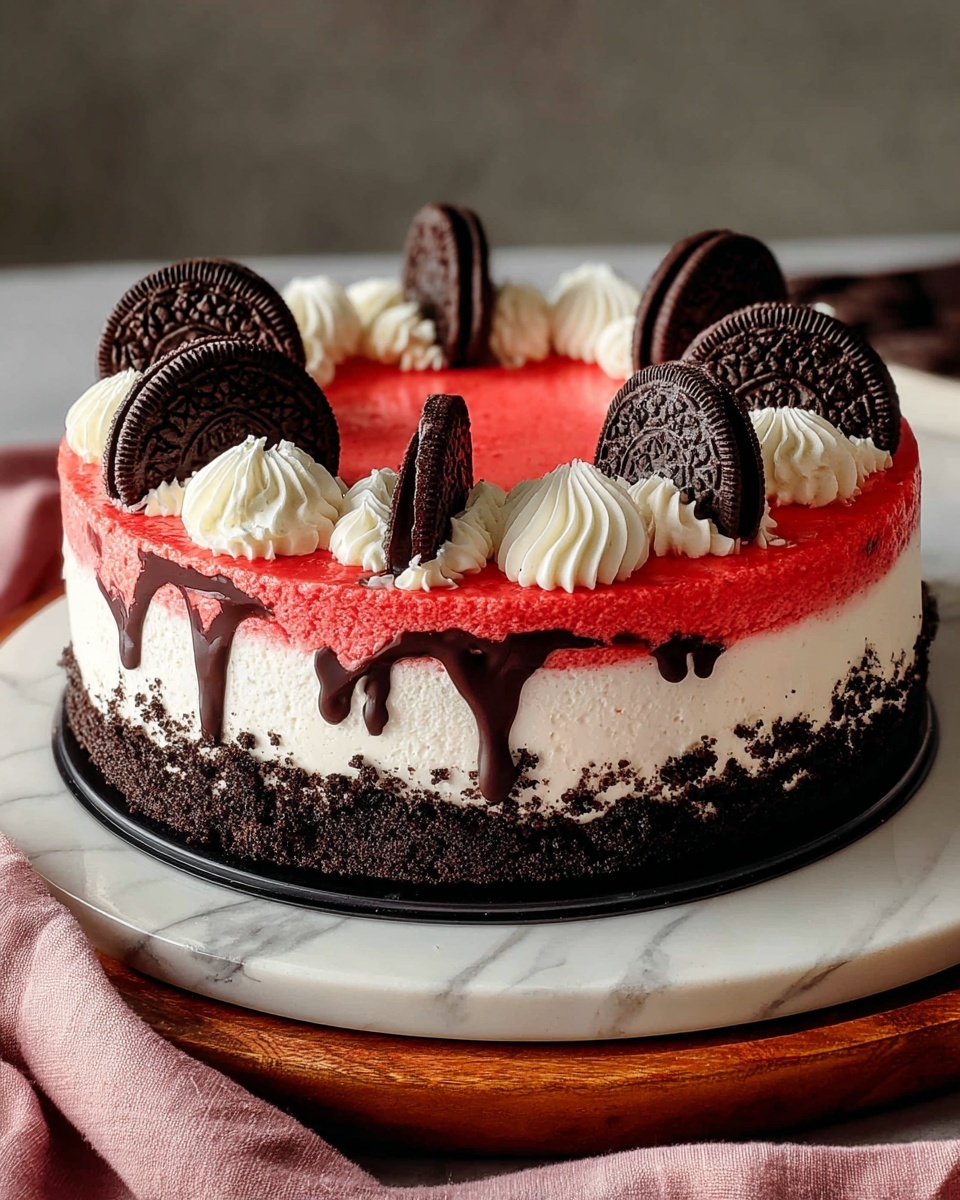Red Velvet Oreo Cheesecake Recipe - Recipe Image