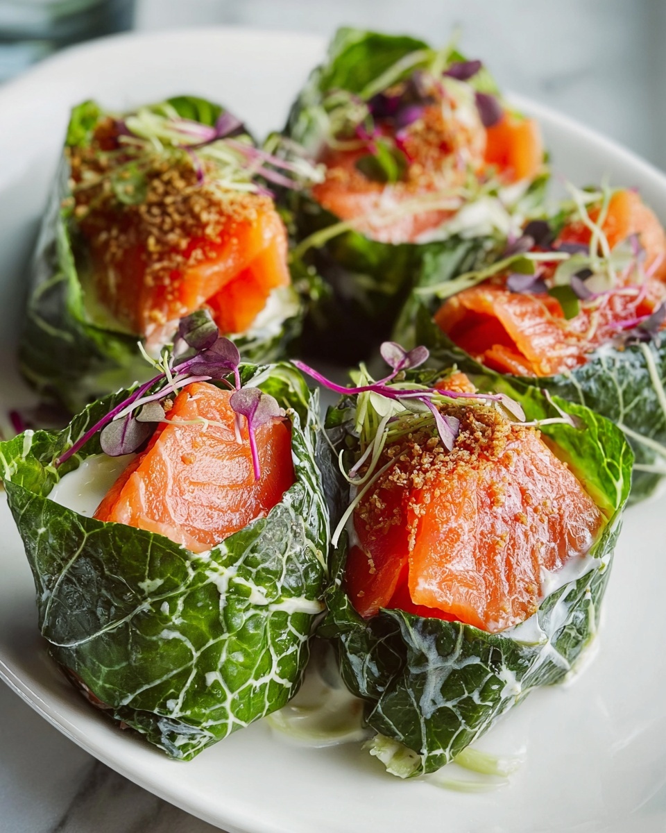 Smoky Salmon Caesar Lettuce Wraps Recipe - Recipe Image