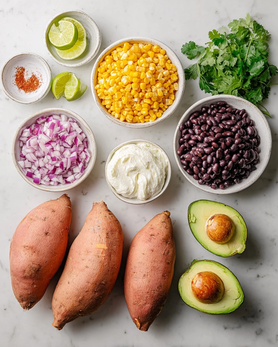 Stuffed Sweet Potatoes with Black Beans, Corn, and Avocado Recipe - Recipe Image