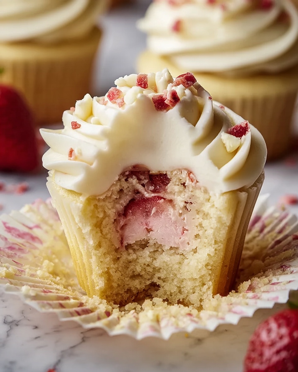 White Chocolate Strawberry Cupcakes Recipe - Recipe Image