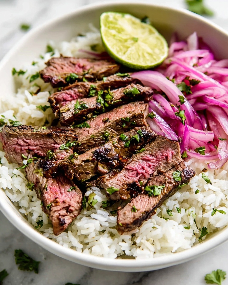 Skirt Steak Rice Bowls with Cilantro Chimichurri Sauce Recipe - Recipe Image