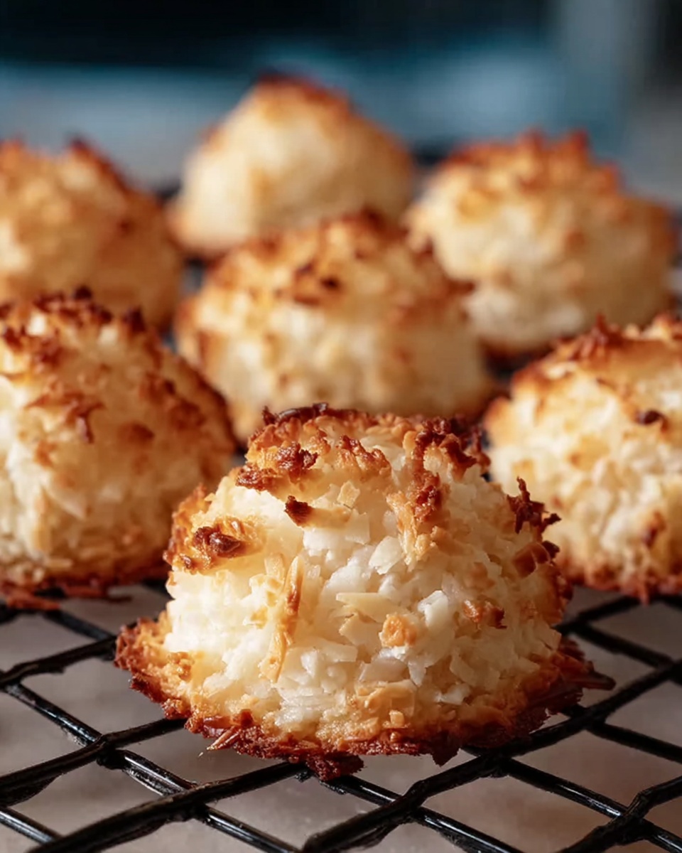 Coconut Macaroons with Chocolate Drizzle Recipe - Recipe Image