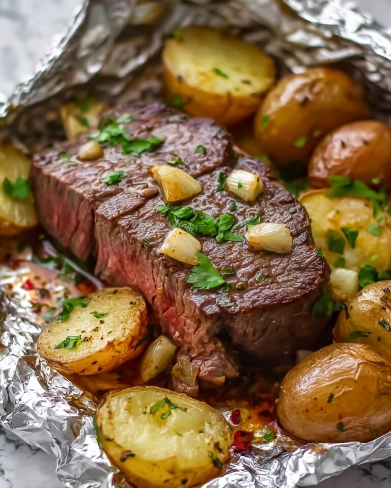 Garlic Butter Steak and Potato Foil Packets Recipe