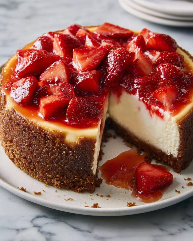 Next Level Baked Strawberry Cheesecake Recipe