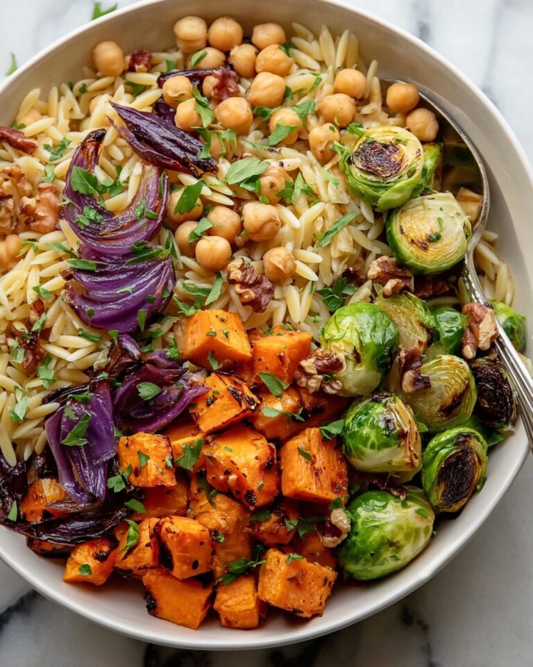 Vegan Roasted Veggie Orzo Salad Recipe