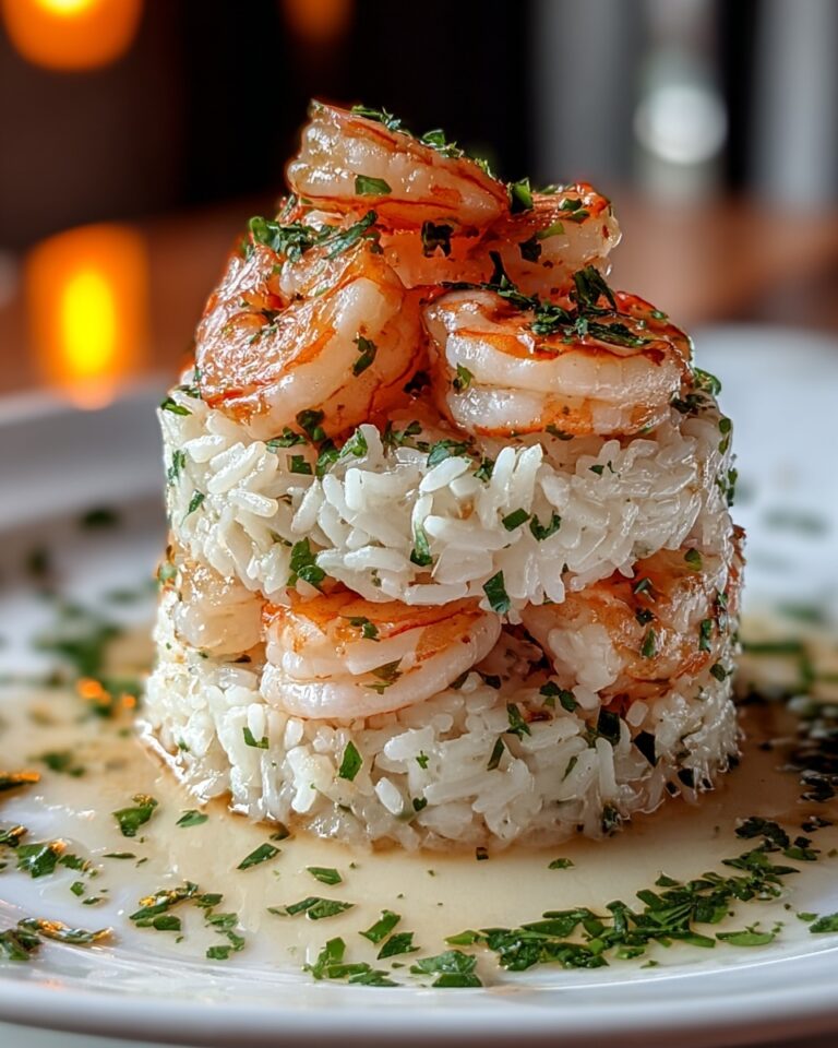 Garlic Butter Shrimp and Rice Stack Recipe