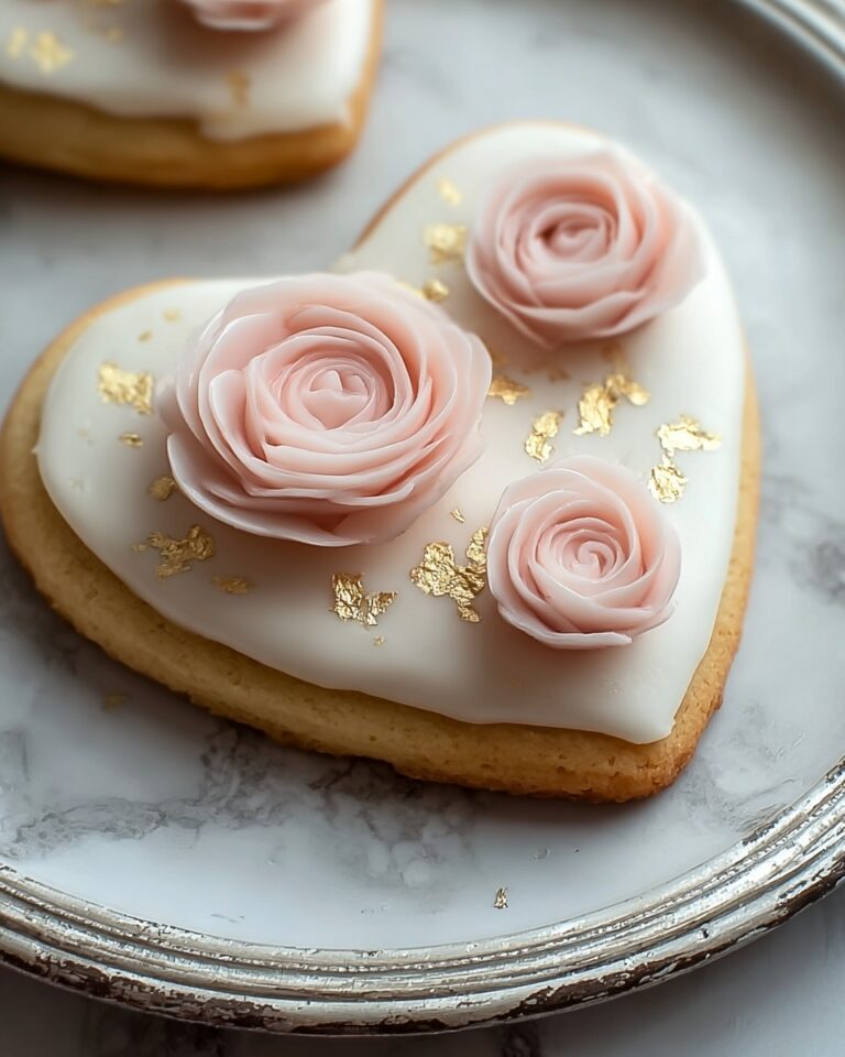 Heart-Shaped Sugar Cookies with Buttercream Roses Recipe